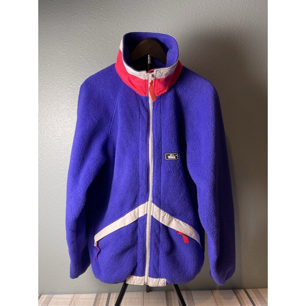 Vintage Woolrich Purple Pink White 90s Fleece Jacket Small Women’s Made In USA